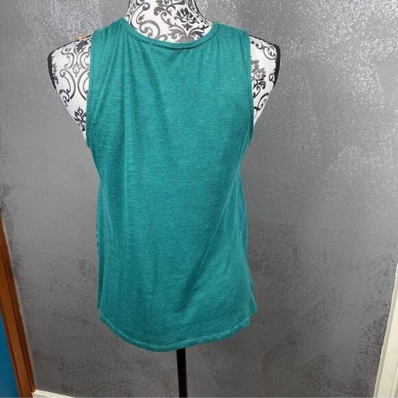 Coco + Jaimeson Teal Lace Embroidered Teal Tank Top. Boho Chic Cute. Sz Medium - Picture 7 of 8
